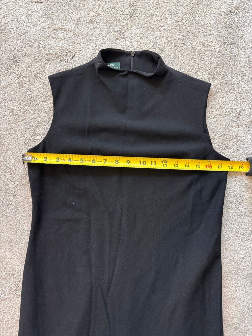 Ralph Lauren Black Wool Sleeveless Mock-Neck Midi Sheath Dress C18 Sz 8P $218 - Picture 9 of 9